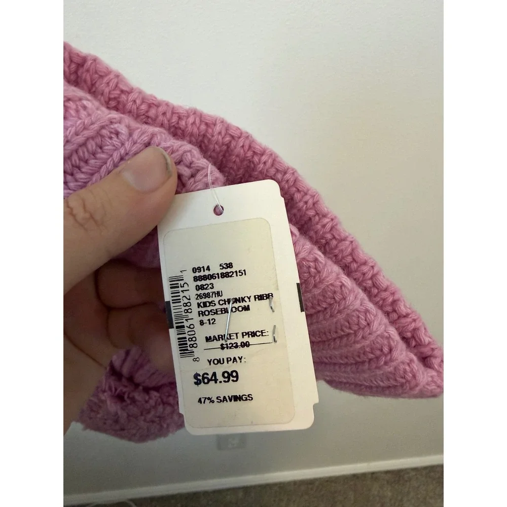 Portolano Kids' Chunky Beanie – Rosebloom – Wool Blend – Kids 8-12 – NWT - Picture 2 of 5